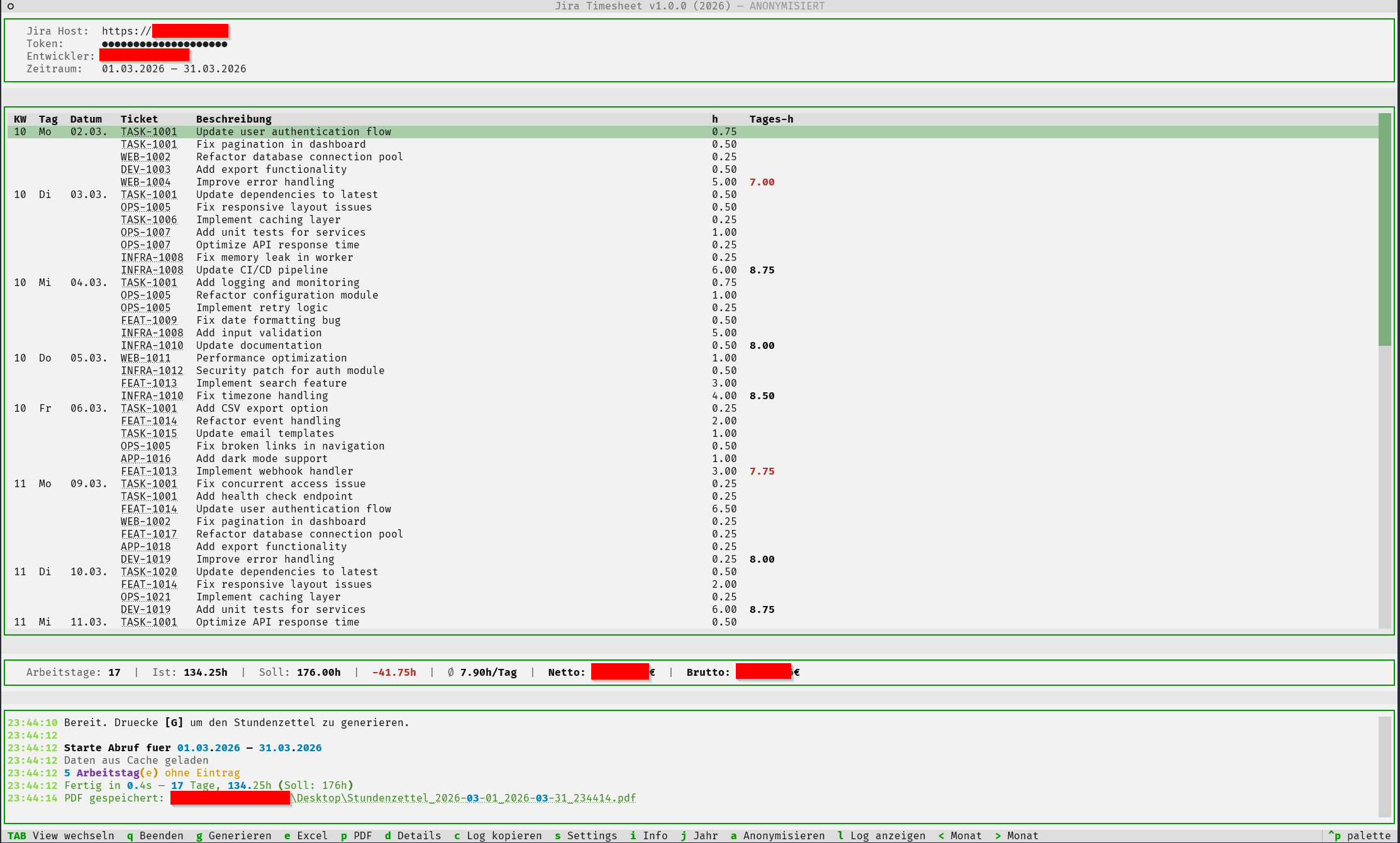 Listenansicht im Gemstone Theme