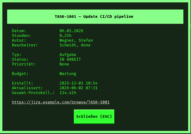 Ticket-Details (Classic Terminal)