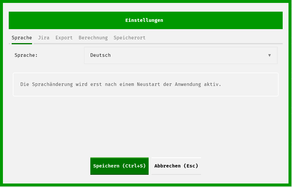 Einstellungen Sprache (Gemstone)