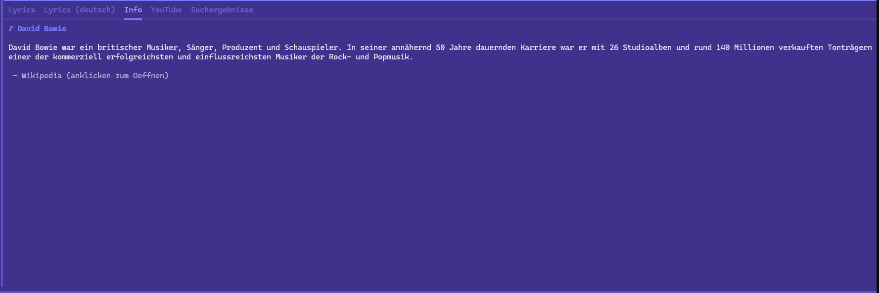 Wikipedia artist info